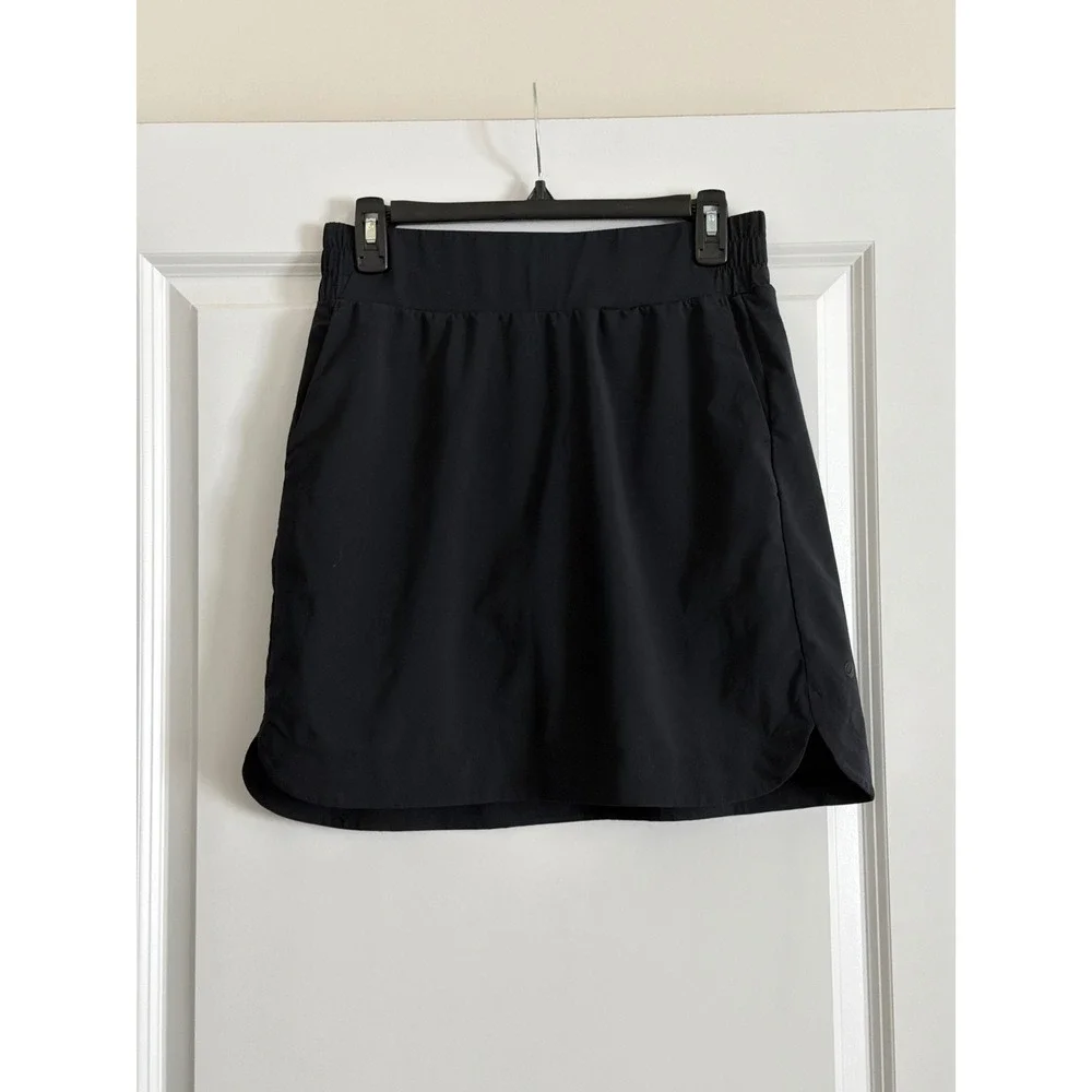 CRZ YOGA Black‎ Feathery-Fit Soft A Line Pocket Skirt 18'' Medium